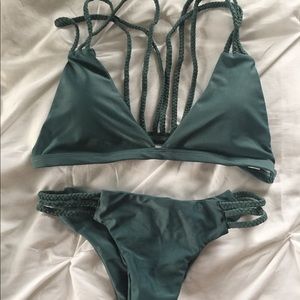 Green rope strapped bathing suit